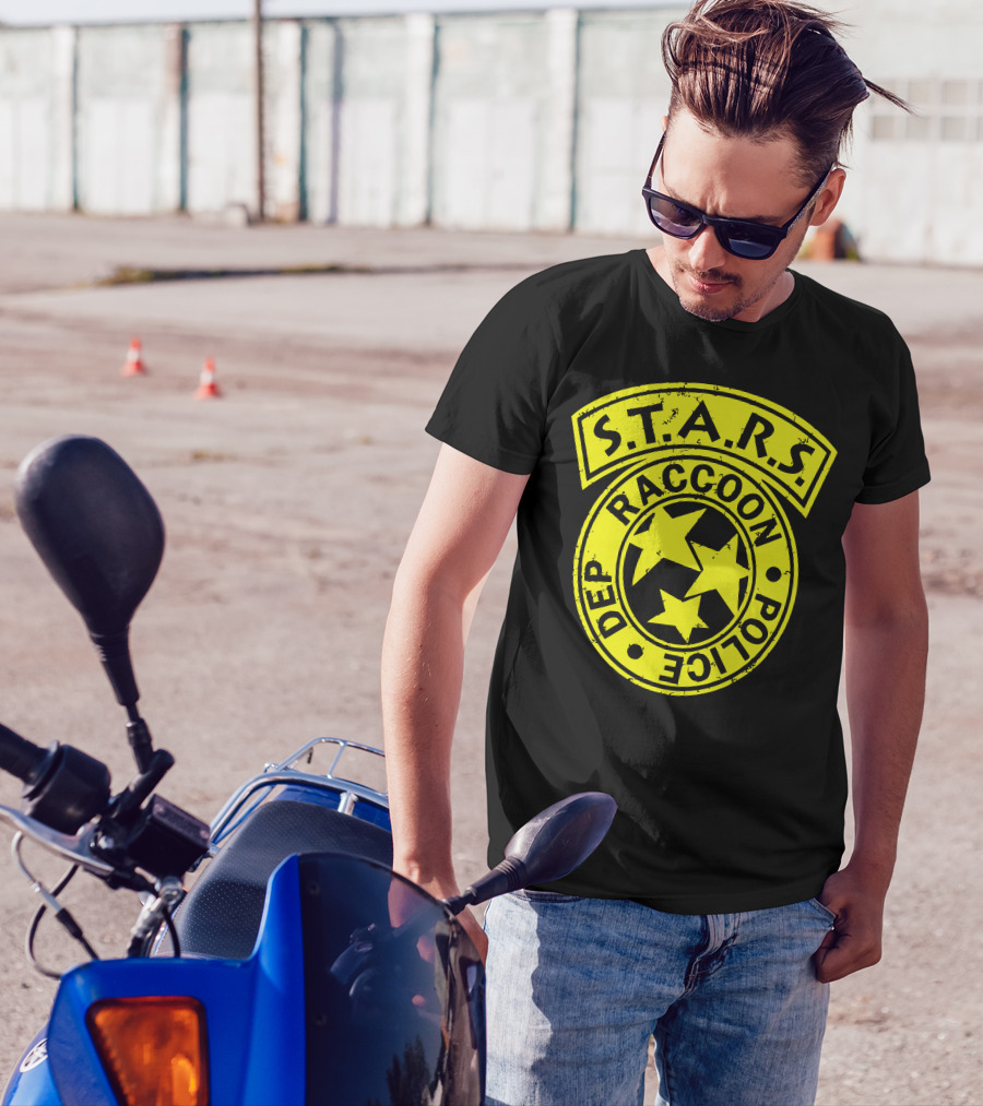 S.T.A.R.S. Raccoon Police Dept Badge Symbol With Stars T-Shirt