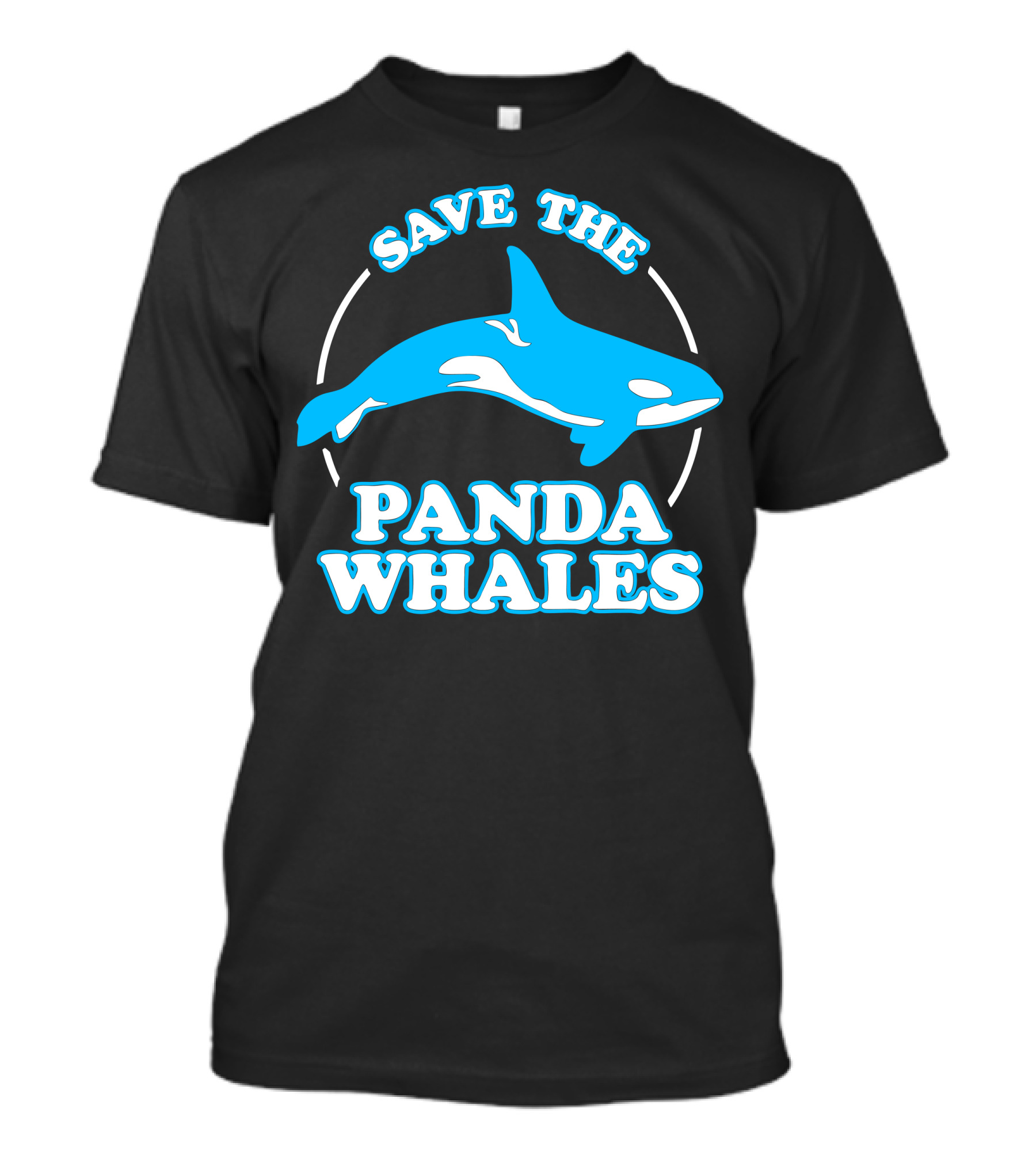 Save The Panda Whales Iconic Blue Orca Conservation Message T-Shirt