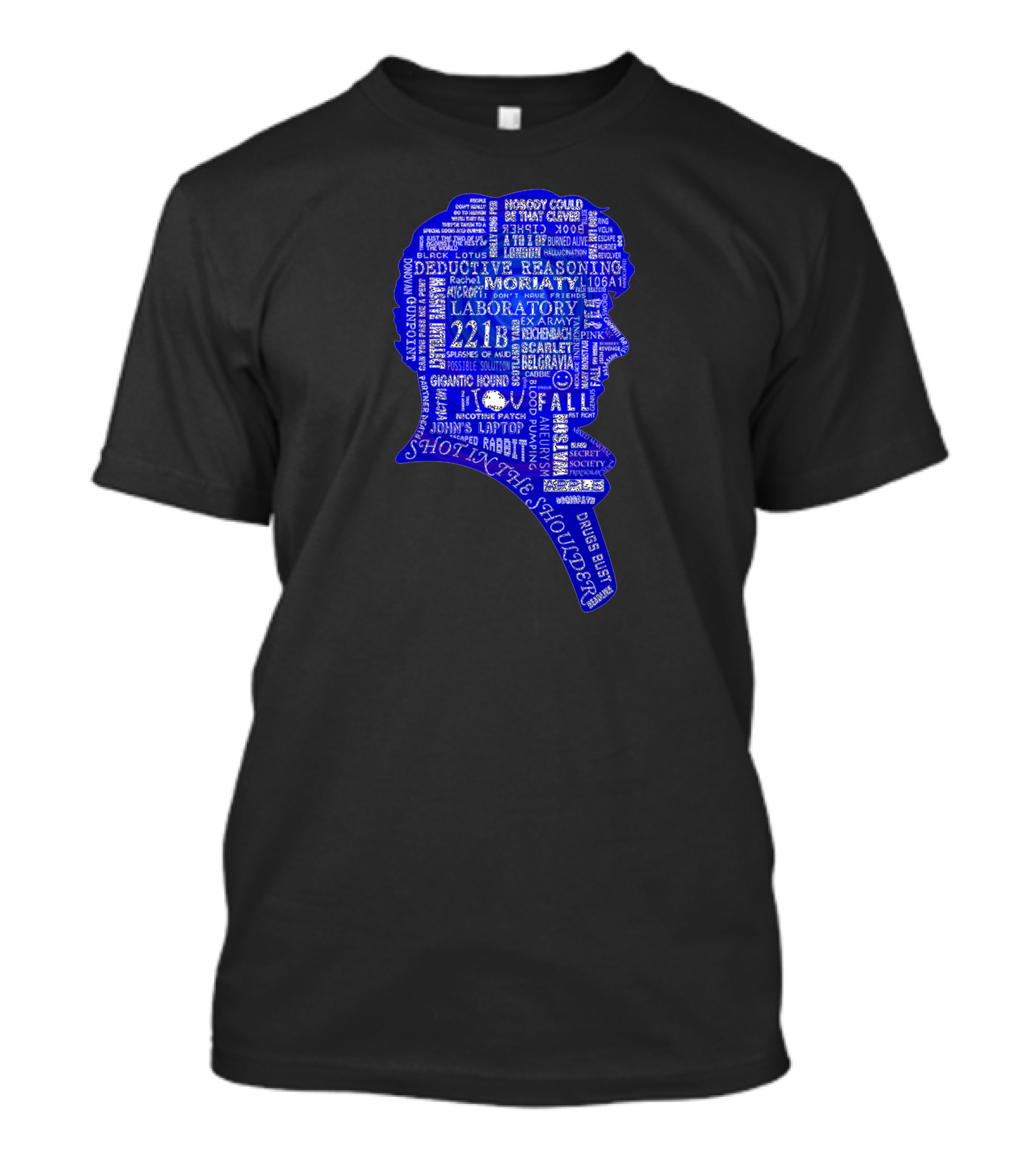 Sherlock 221B Deductive Reasoning Blue Typography T-Shirt