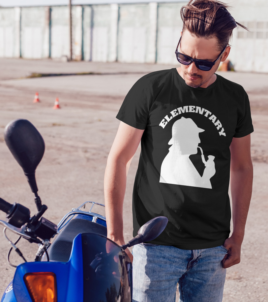 Sherlock Holmes Elementary Silhouette With Pipe T-Shirt