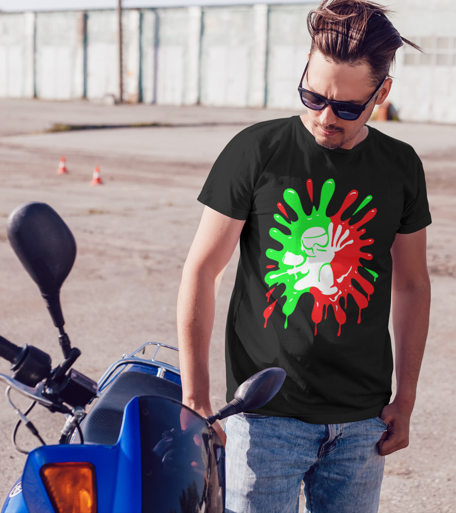 Shot Splatter Paintball Icon Red Green Splat T-Shirt