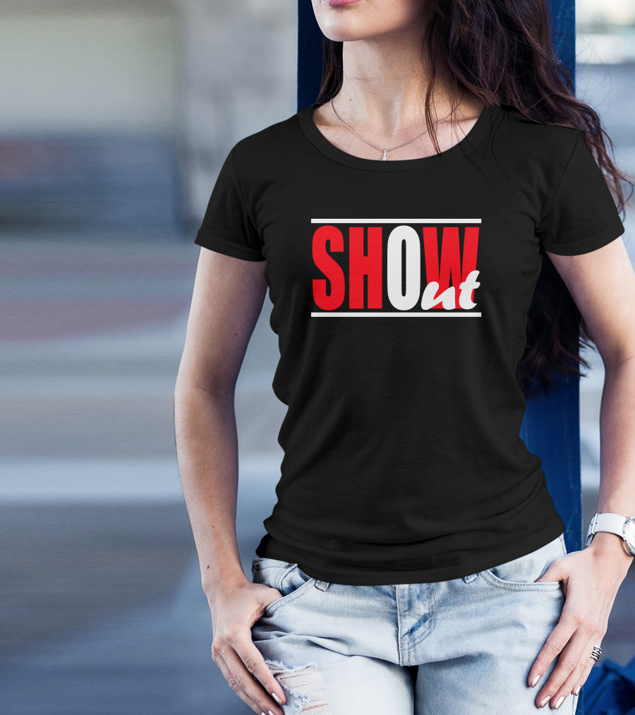 SHOW Out Juicy Bold Red White Contrast T-Shirt