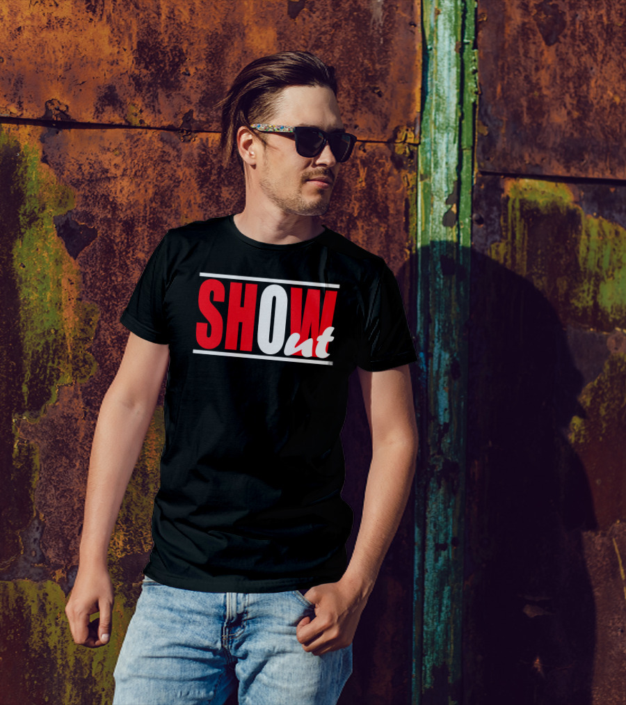 SHOW Out Juicy Bold Red White Contrast T-Shirt