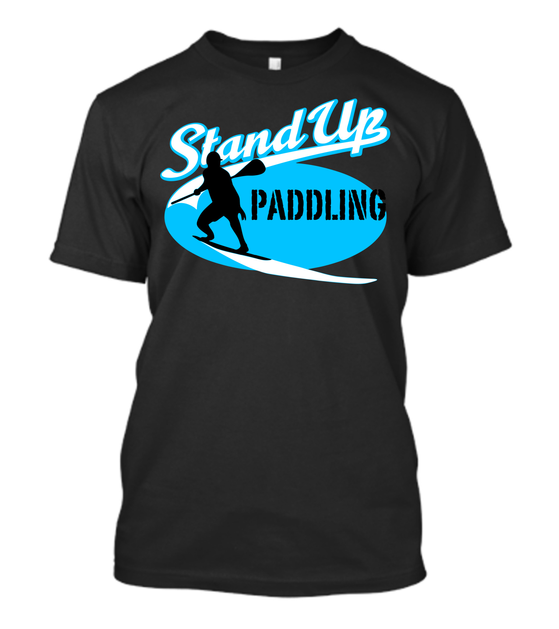 Stand Up Paddling Surf Silhouette And Wave T-Shirt