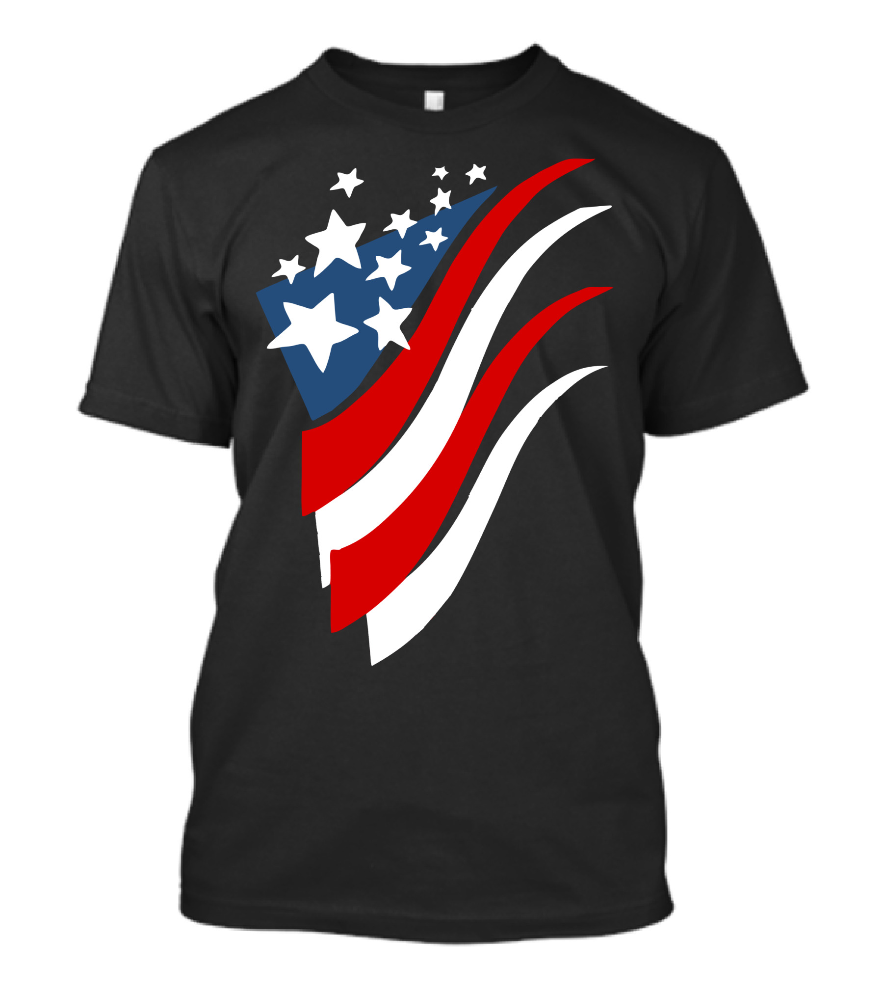 Stripes N Stars American Flag Waves Patriotic T-Shirt