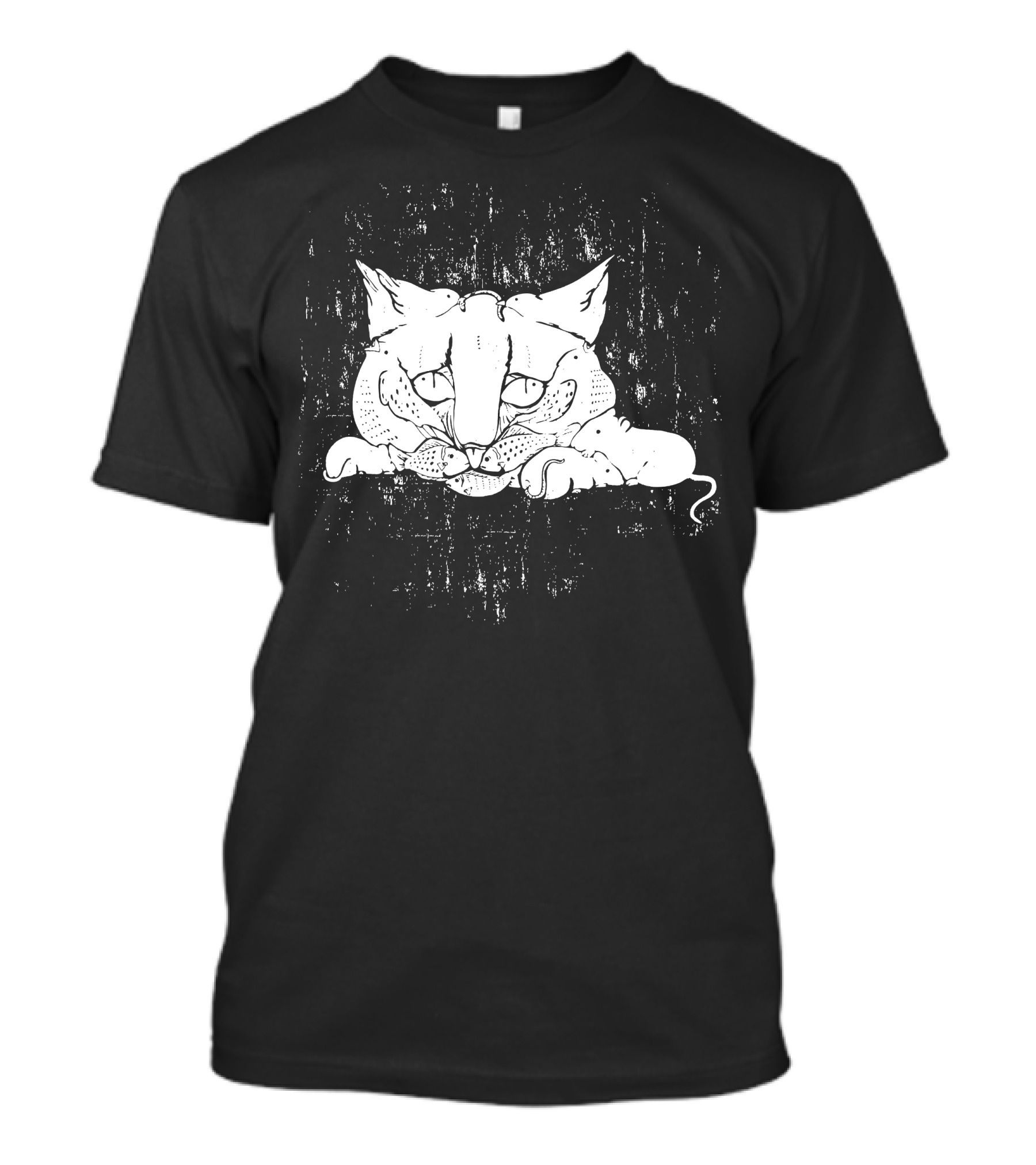 The Hungry Cat With Playful Whiskers And Resting Paws T-Shirt