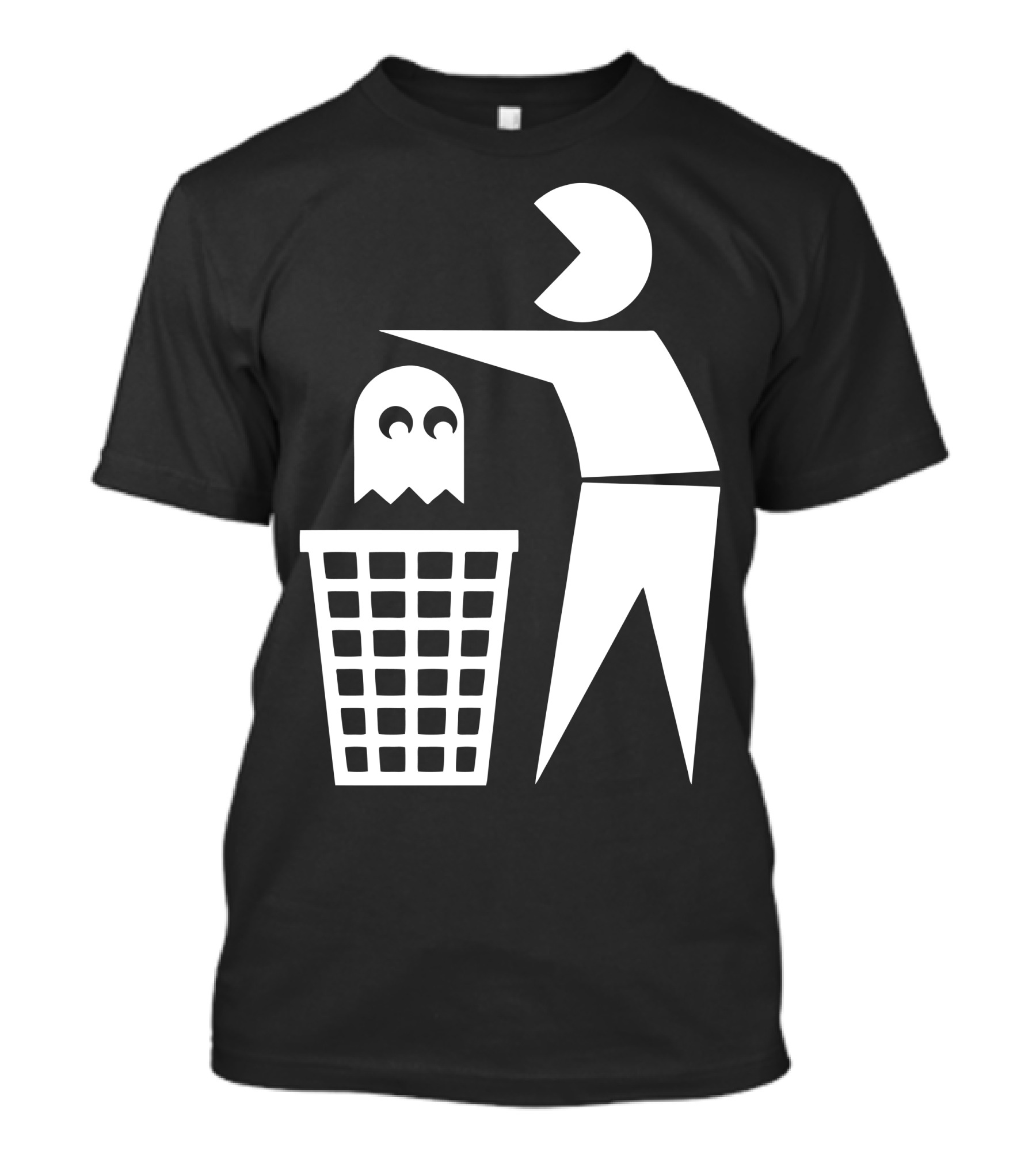 Tidyman Trash Icon Pac-Man Ghost Disposal T-Shirt