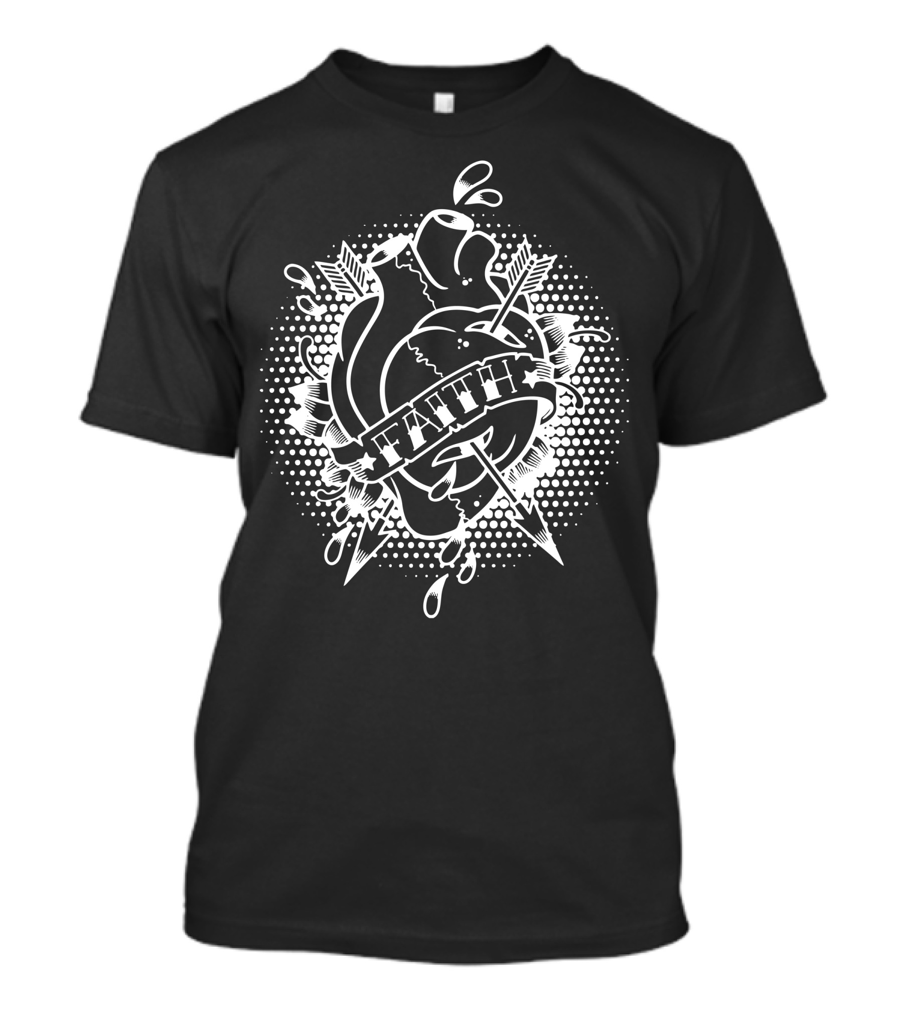 Faith Traditional Heart With Arrows Tattoo T-Shirt