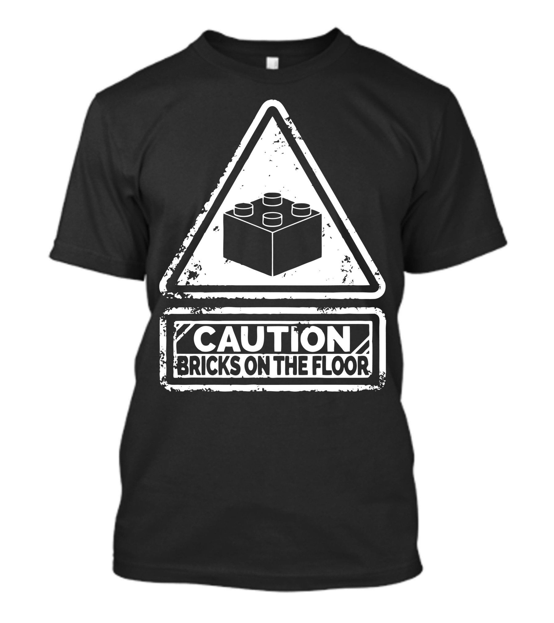 Caution Bricks On The Floor Warning Sign Lego Block T-Shirt