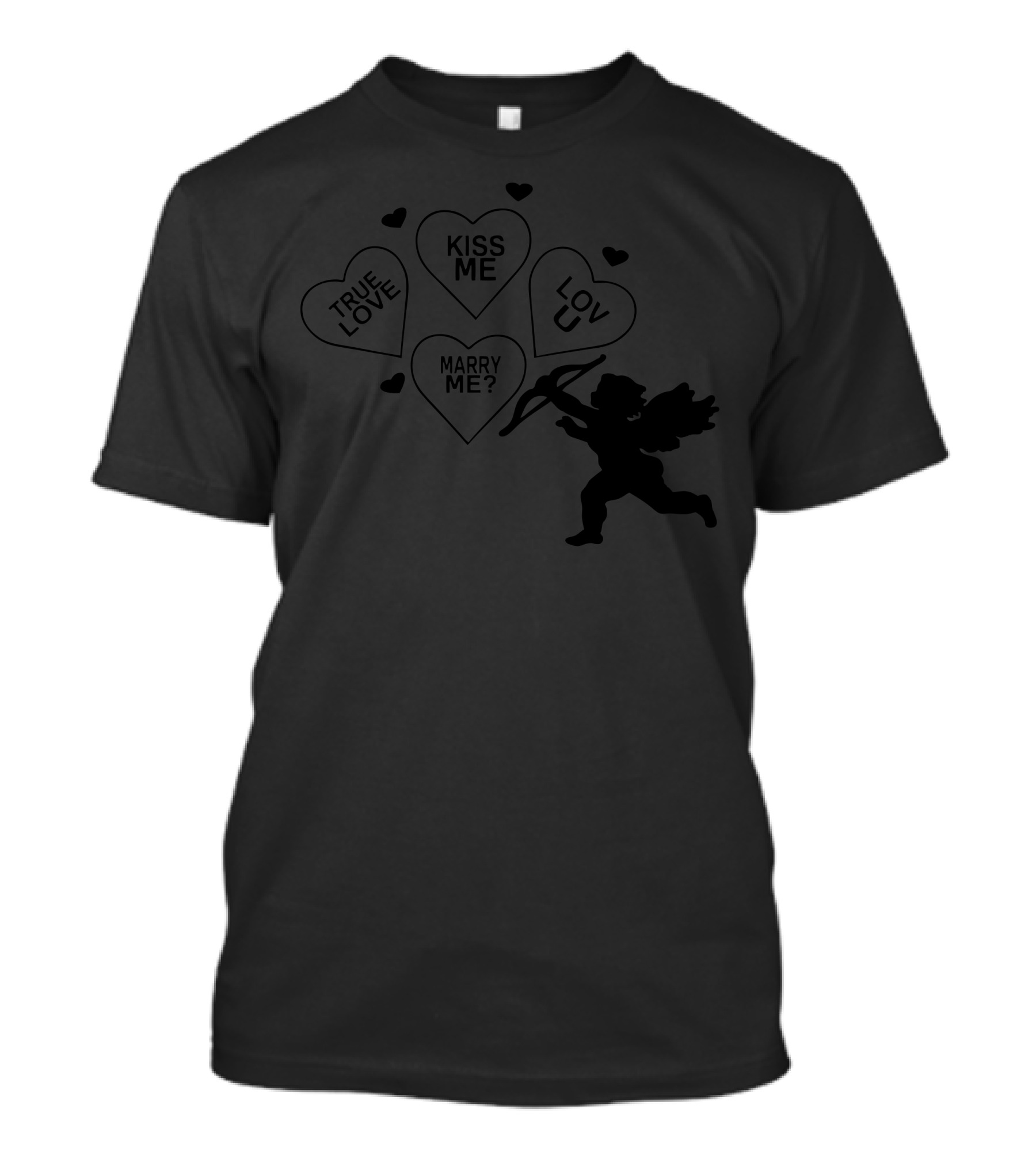 True Love Kiss Me Marry Me? Lov U Hearts Cupid T-Shirt