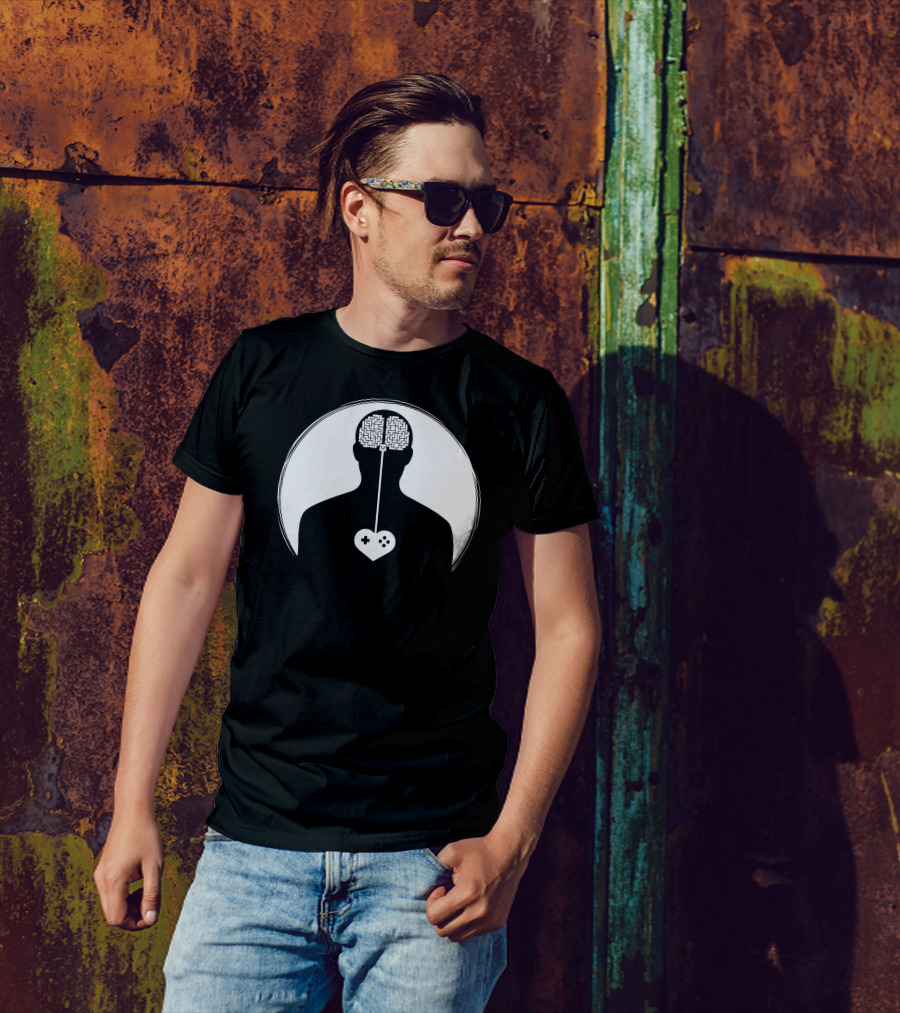You Play With My Heart Video Game Controller Brain Connection T-Shirt