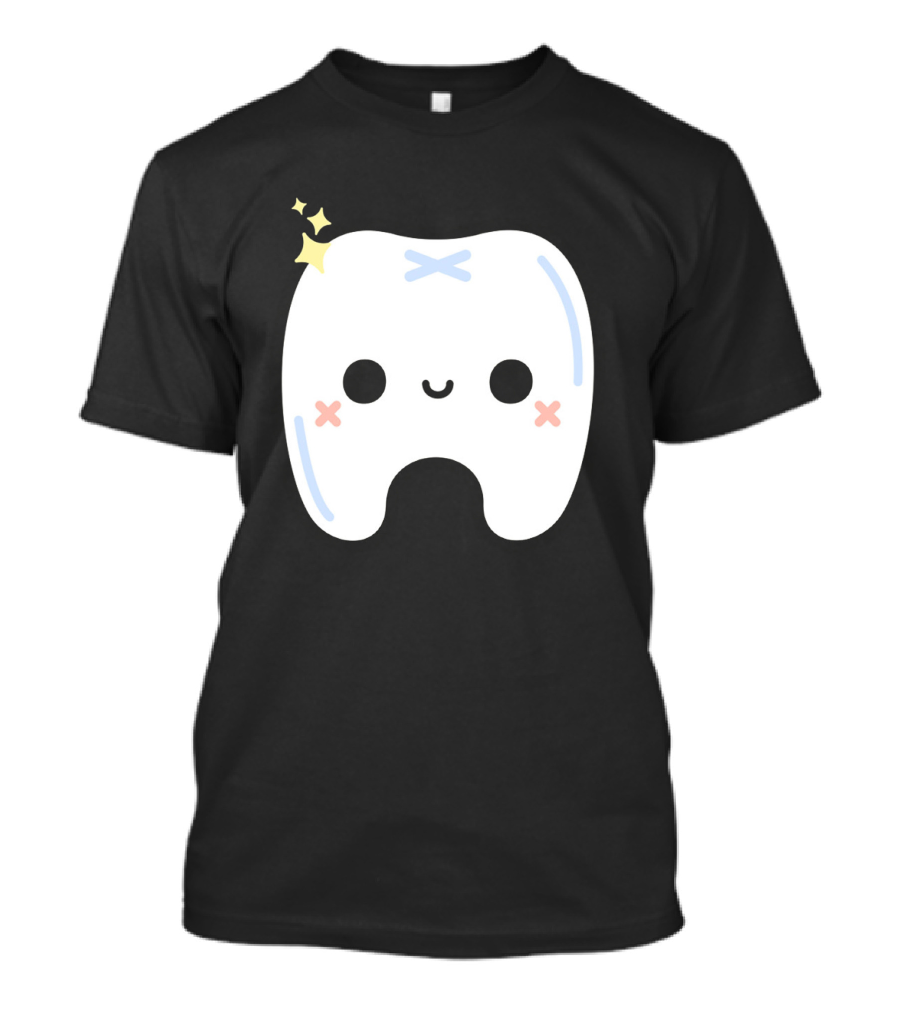 Cute Tooth Kawaii Happy Face Emoji T-Shirt