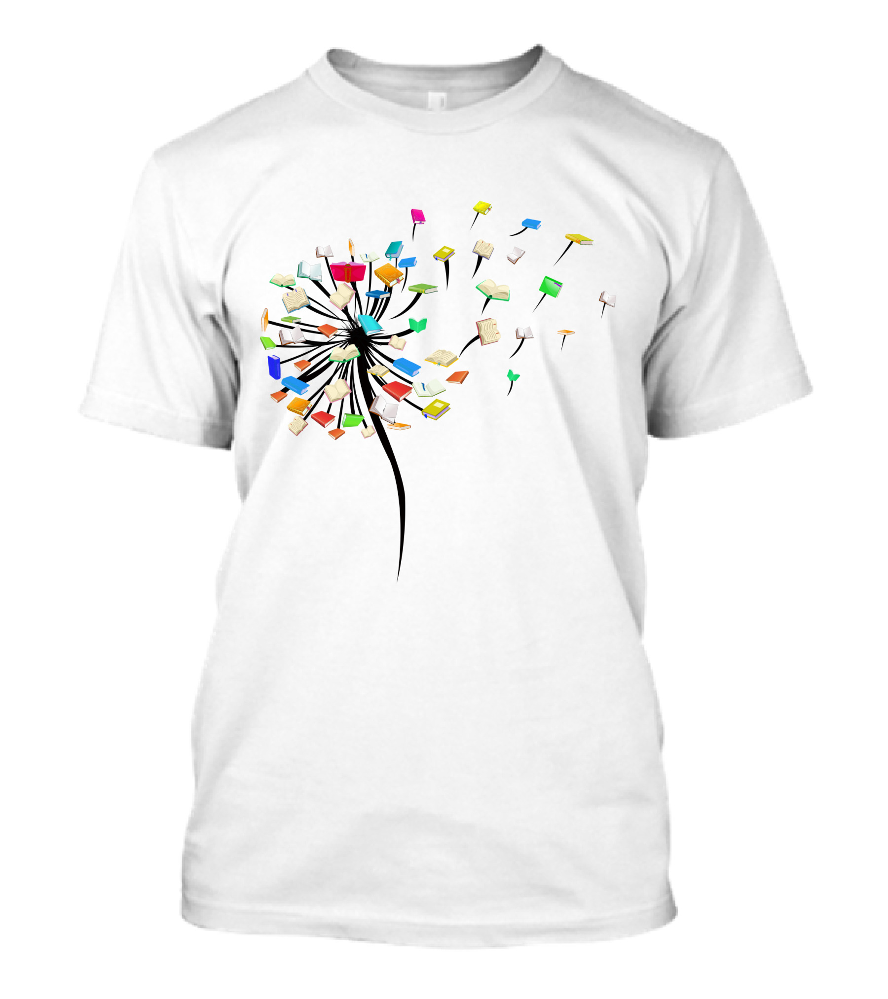 Funny Books Dandelion Reading Lover T-Shirt