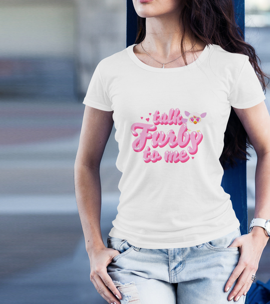 Talk Furby To Me Pink Hearts And Furby T-Shirt