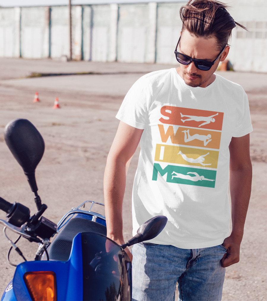 Retro Vintage Swim Dive Stroke For Swimmers T-Shirt
