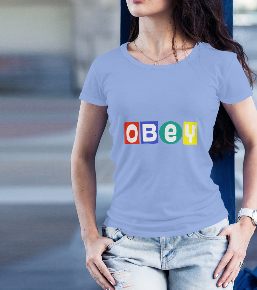 Obey Big Shot Colorful Typography T-Shirt