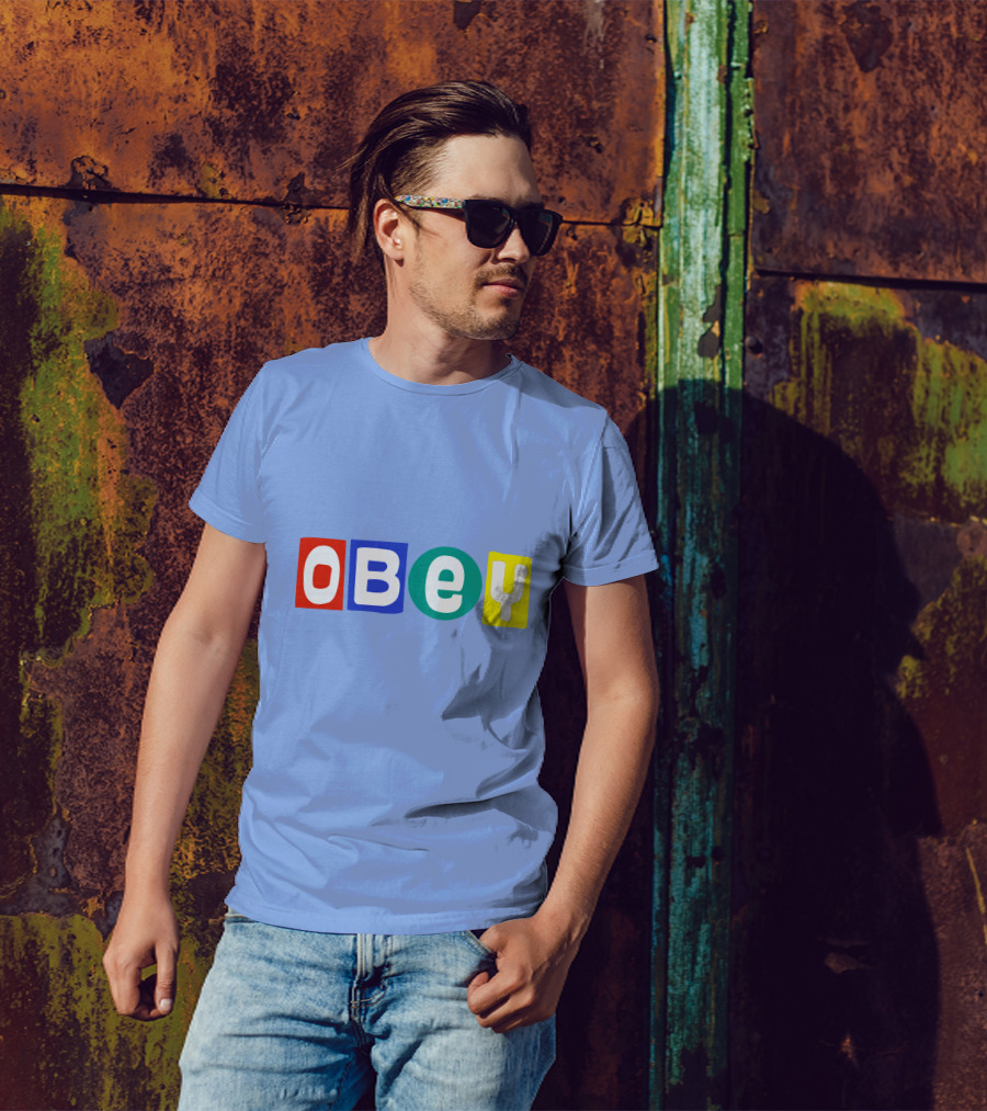Obey Big Shot Colorful Typography T-Shirt