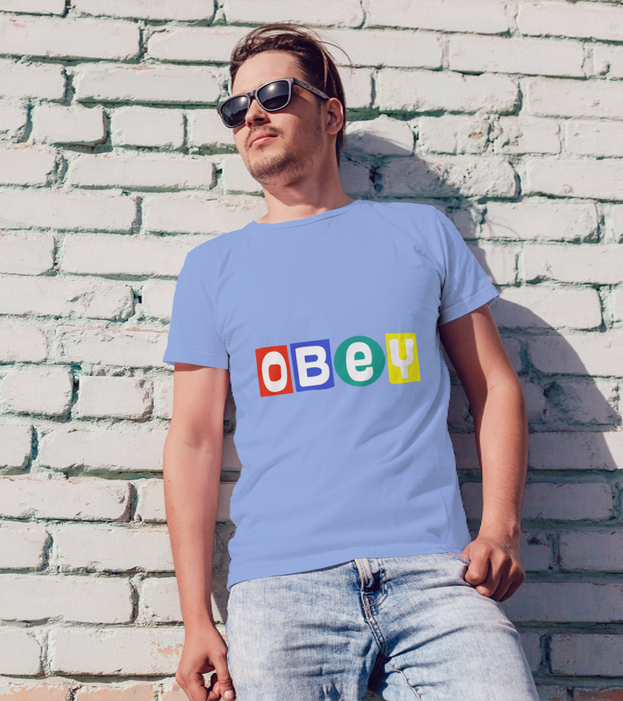 Obey Big Shot Colorful Typography T-Shirt