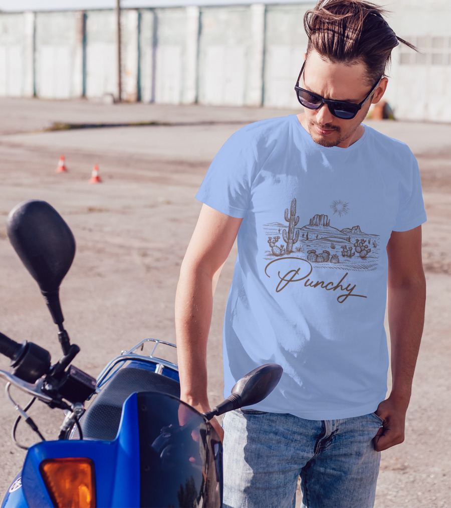 Punchy Western Desert Cactus Landscape Texas Ranch Southwest T-Shirt
