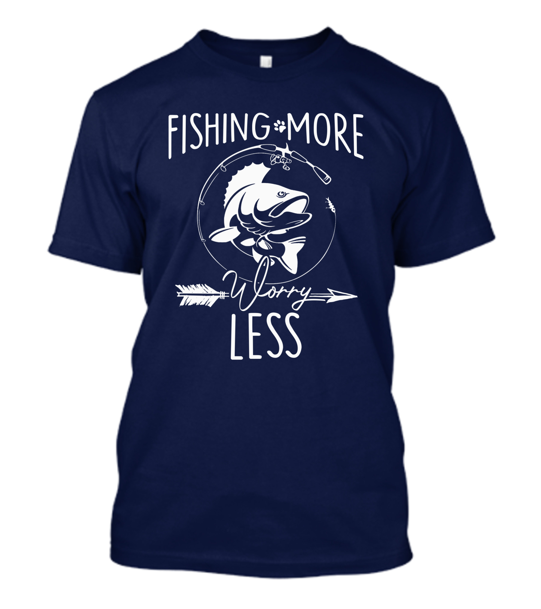 FISHING MORE WORRY LESS BASS FISHING ROD REEL T-Shirt