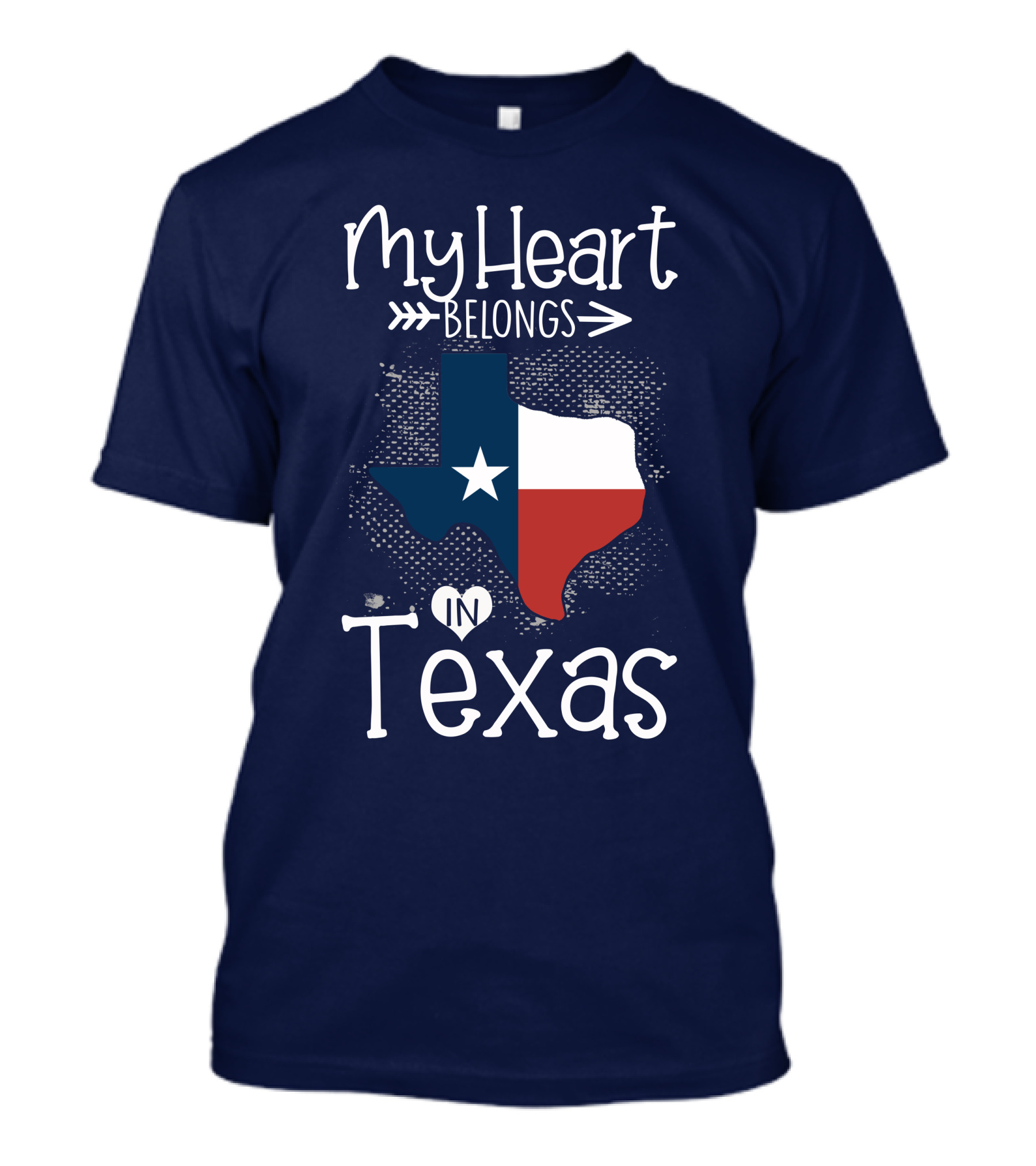 My Heart Belongs In Texas State Flag Map T-Shirt