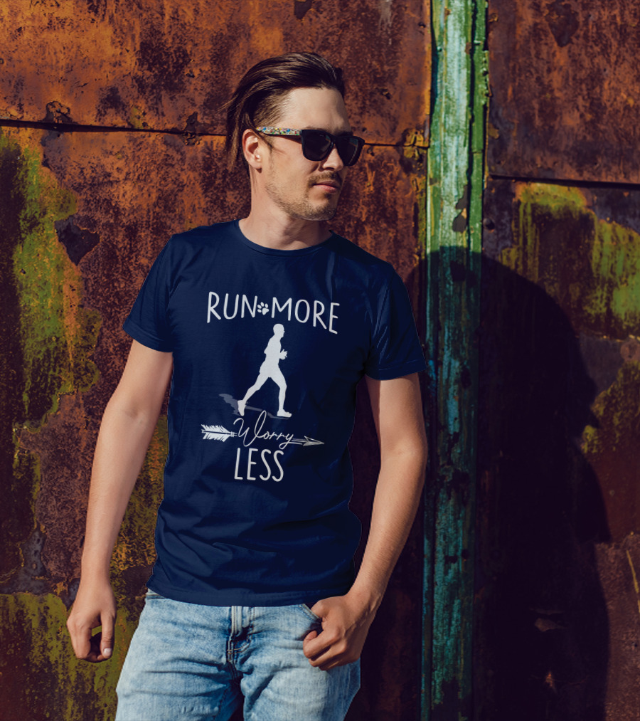RUN More Worry Less Silhouette Jogger Arrow T-Shirt