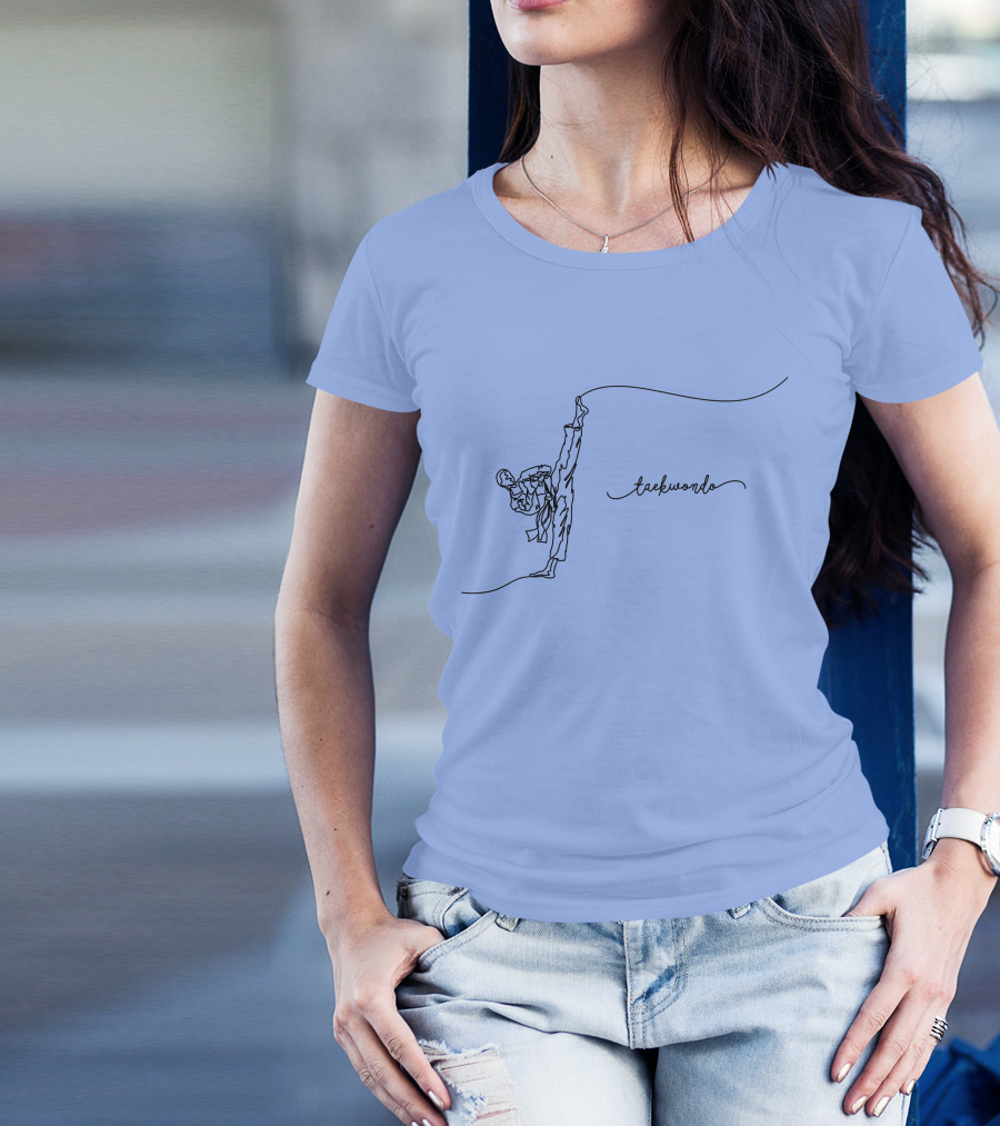 Taekwondo Martial Arts High Kick Line T-Shirt