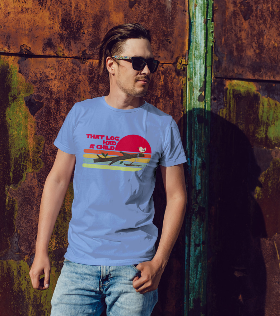 Seagulls That Log Had A Child Dank Meme Stop It Now Dad Joke Retro Vintage Sunset T-Shirt