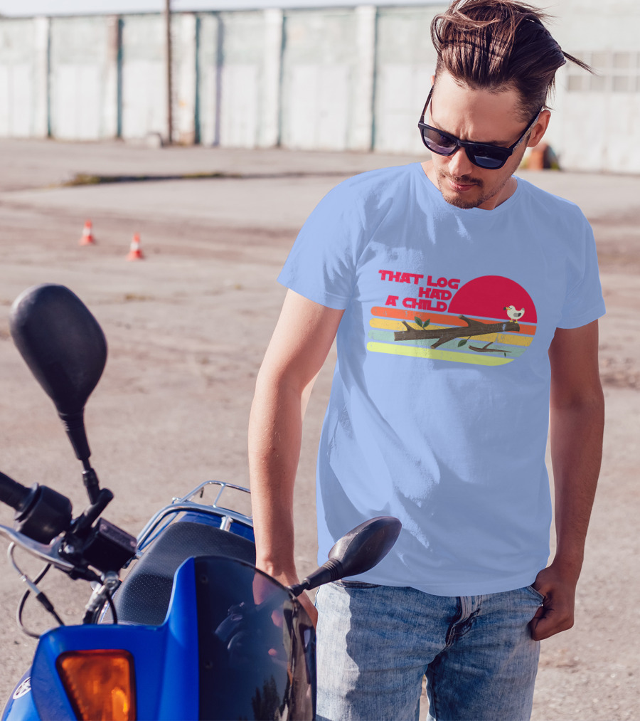 Seagulls That Log Had A Child Dank Meme Stop It Now Dad Joke Retro Vintage Sunset T-Shirt