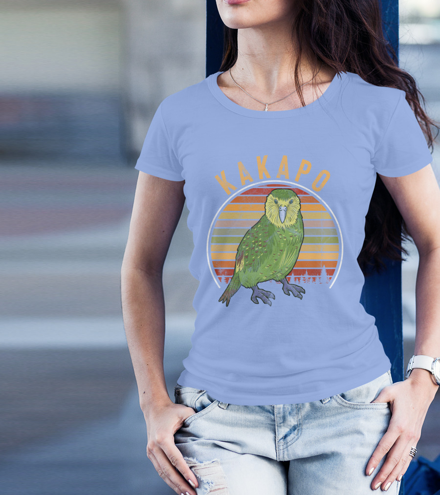 Vintage Kakapo Parrot Retro Stripes T-Shirt