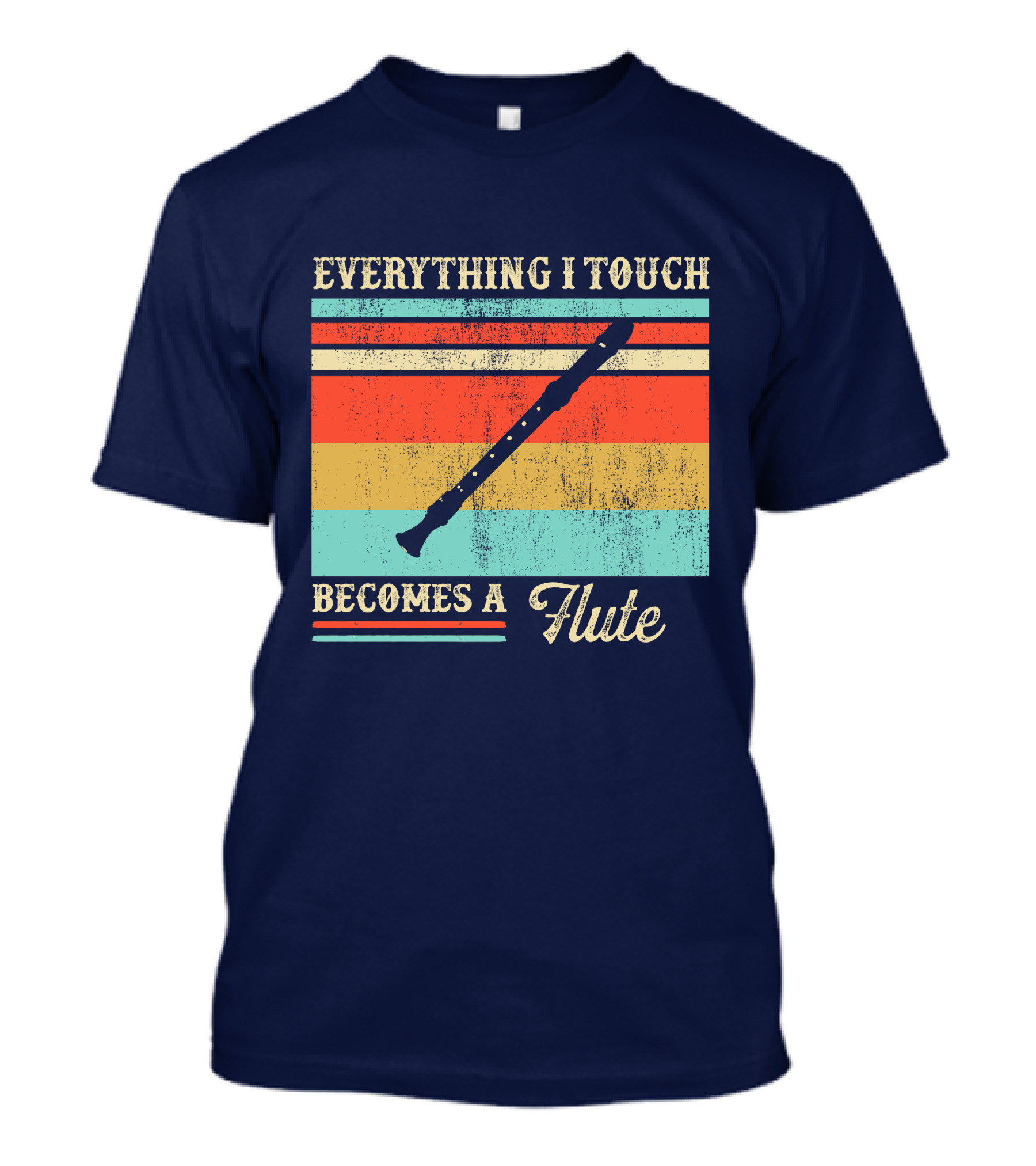 Everything I Touch Becomes A Flute Retro Stripes T-Shirt