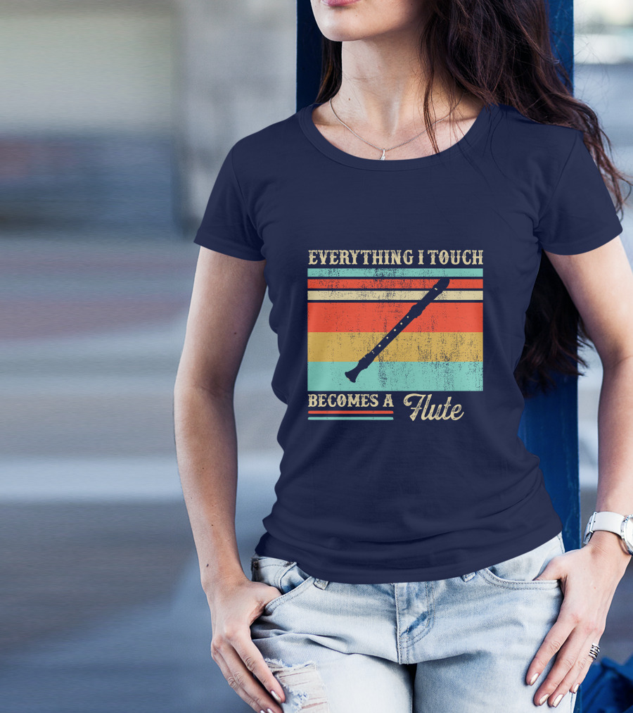 Everything I Touch Becomes A Flute Retro Stripes T-Shirt
