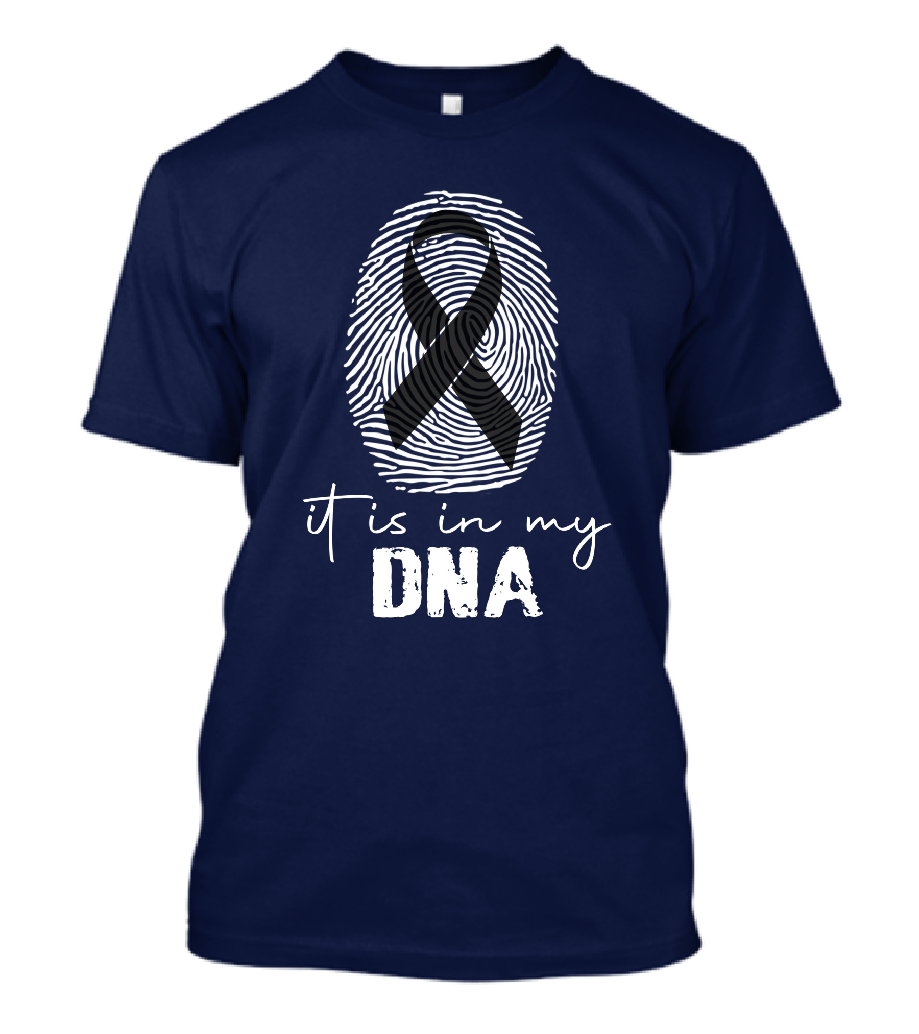 It Is In My DNA Melanoma Cancer Awareness Ribbon Fingerprint T-Shirt