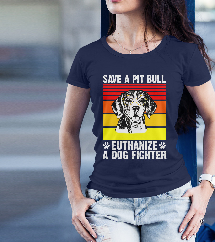 Save A Pit Bull Euthanize A Dog Fighter Beagle T-Shirt