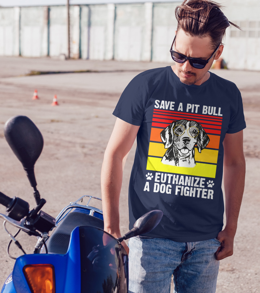 Save A Pit Bull Euthanize A Dog Fighter Beagle T-Shirt