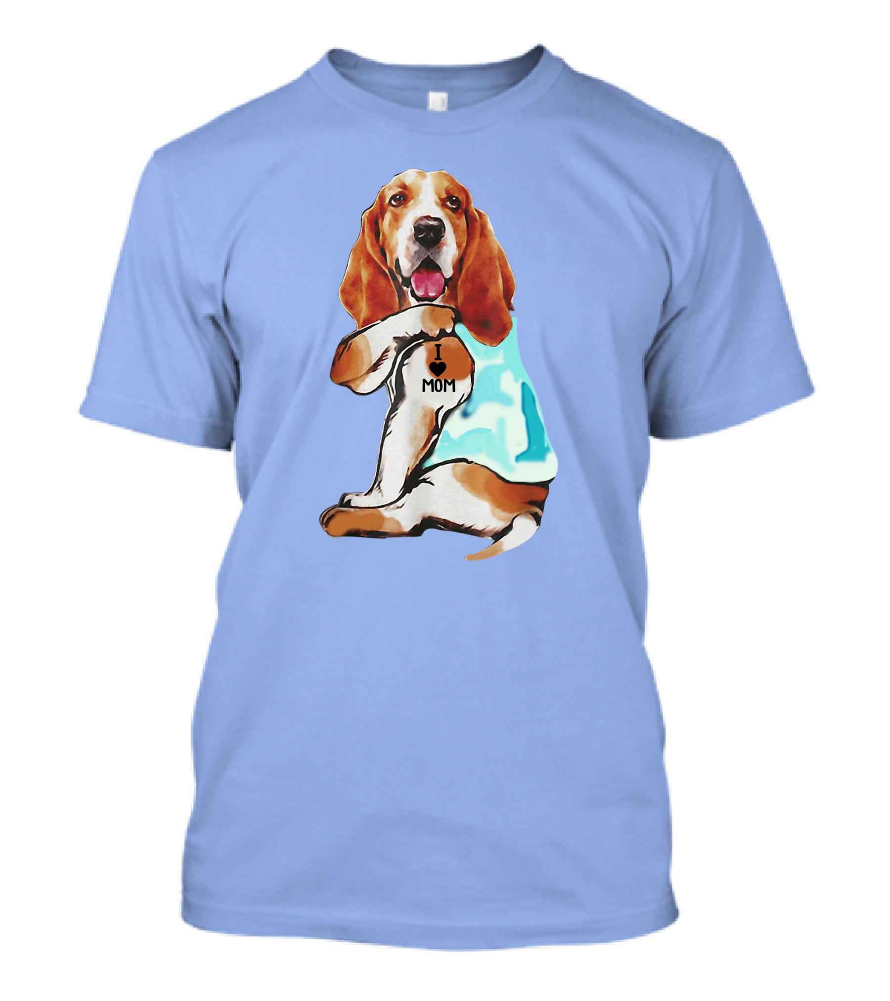 Basset Hound I Love Mom Tattoo T-Shirt