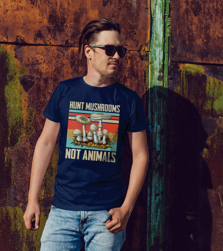 Hunt Mushrooms Not Animals Vintage T-Shirt