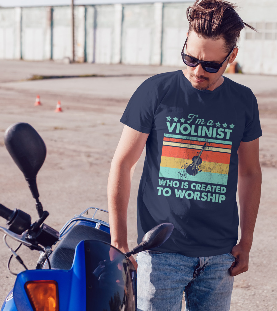 I'm A Violinist Who Is Created To Worship Retro Violin T-Shirt