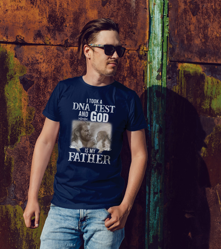 I Took A DNA Test And God Is My Father Jesus Holding Baby Doves T-Shirt