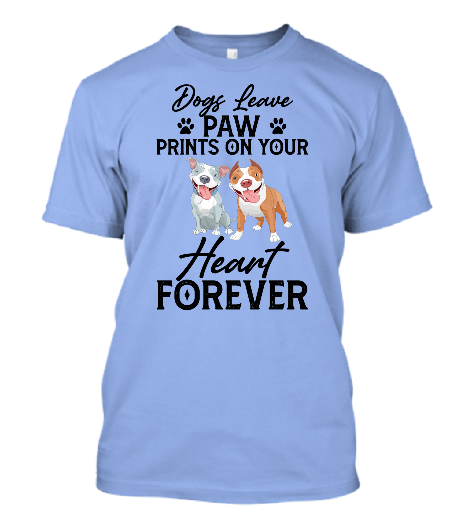 Dogs Leave Paw Prints On Your Heart Forever Classic Pitbull T-Shirt
