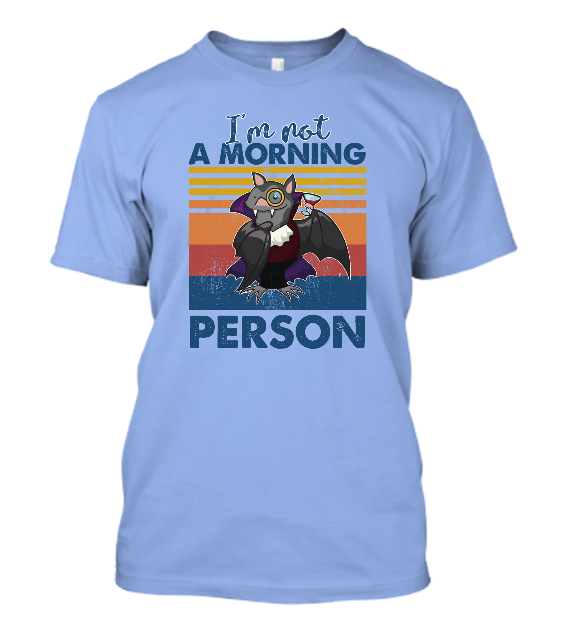 I'm Not A Morning Person Bat Retro Stripes Rd T-Shirt