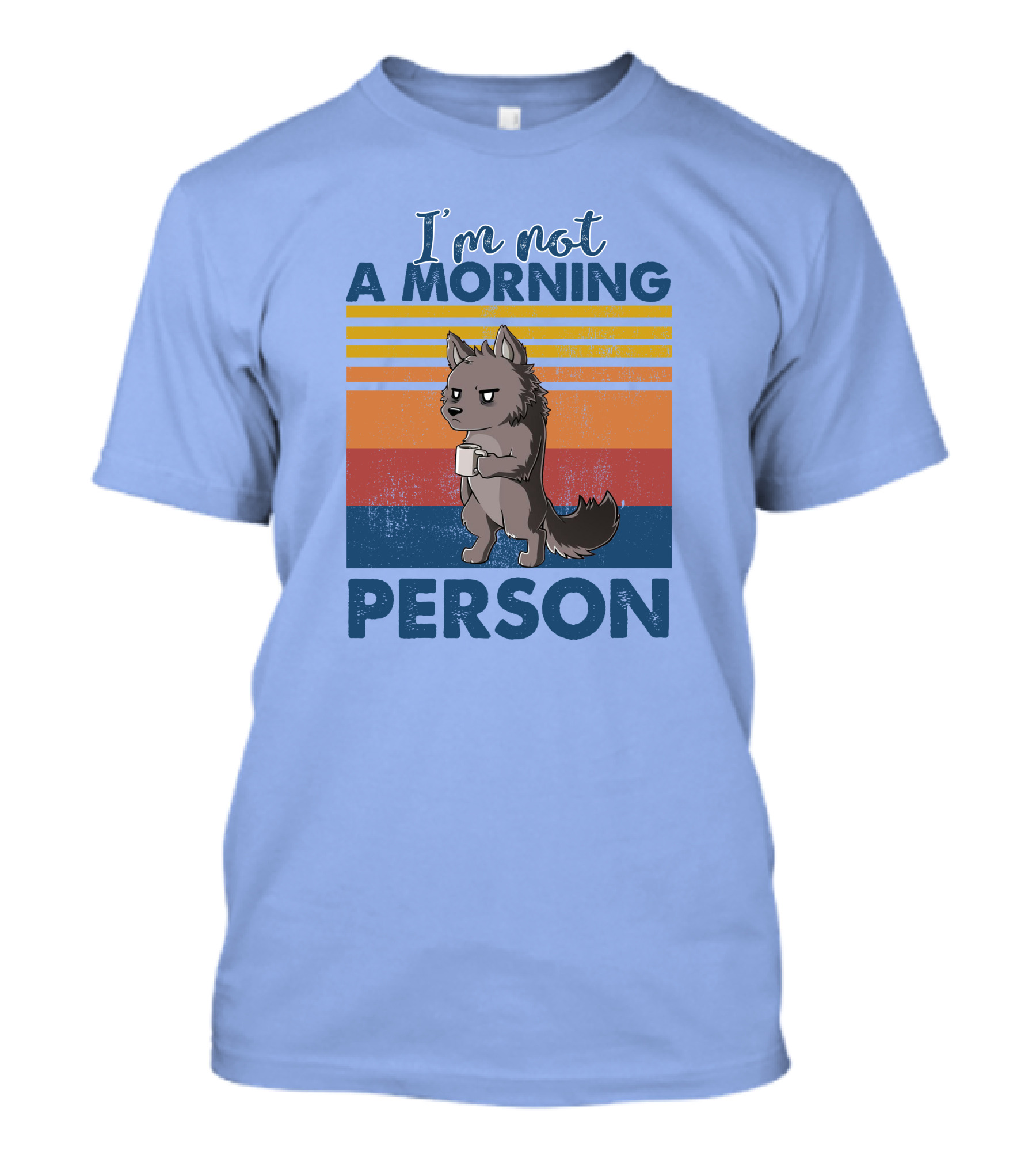 I'm Not A Morning Person Wolf Retro T-Shirt