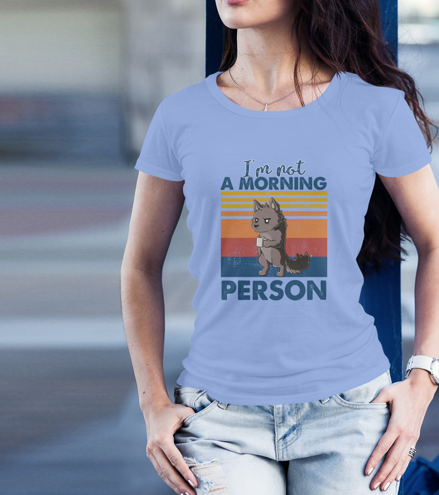 I'm Not A Morning Person Wolf Retro T-Shirt