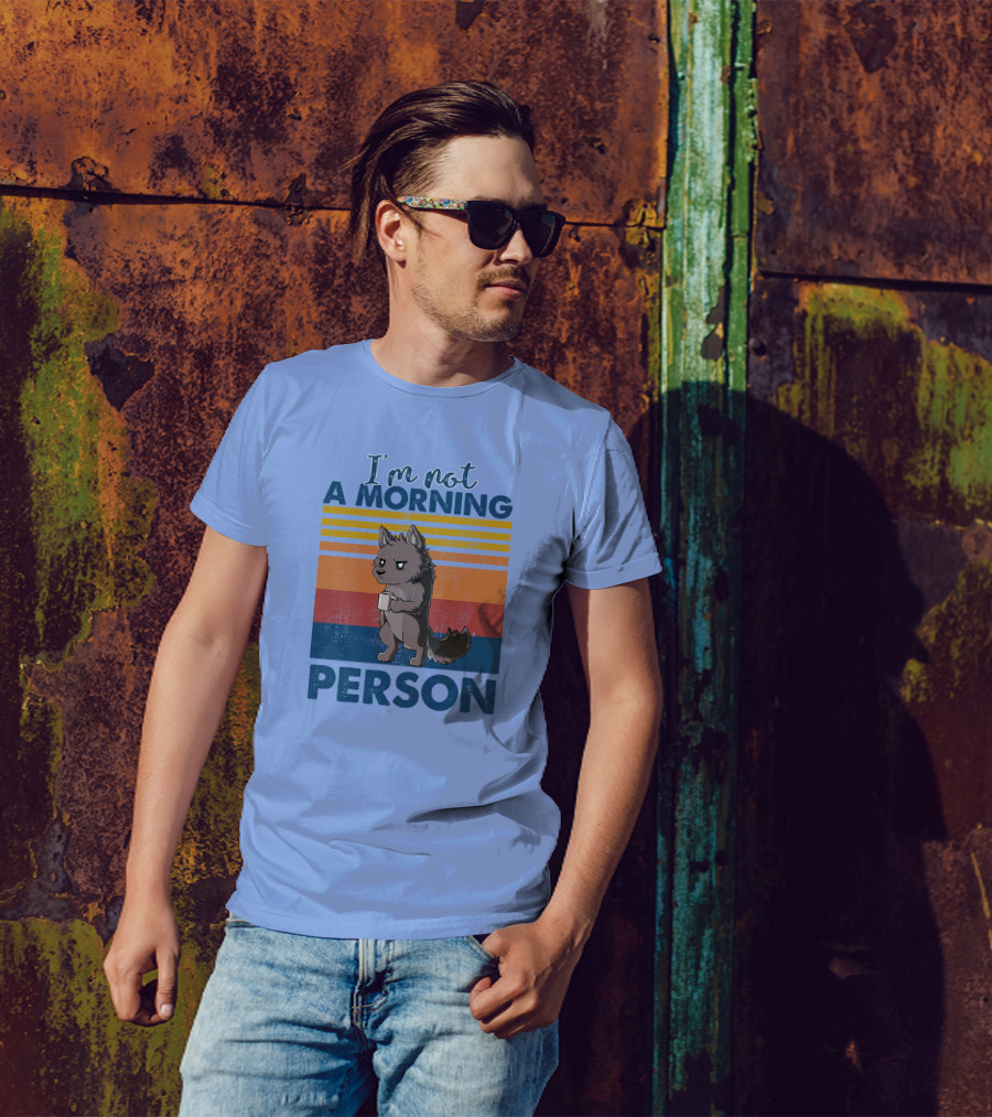 I'm Not A Morning Person Wolf Retro T-Shirt