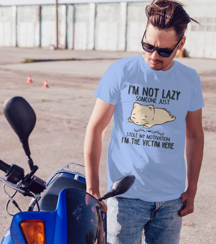 I'm Not Lazy Someone Just Stole My Motivation I'm The Victim Here Cat Pig T-Shirt