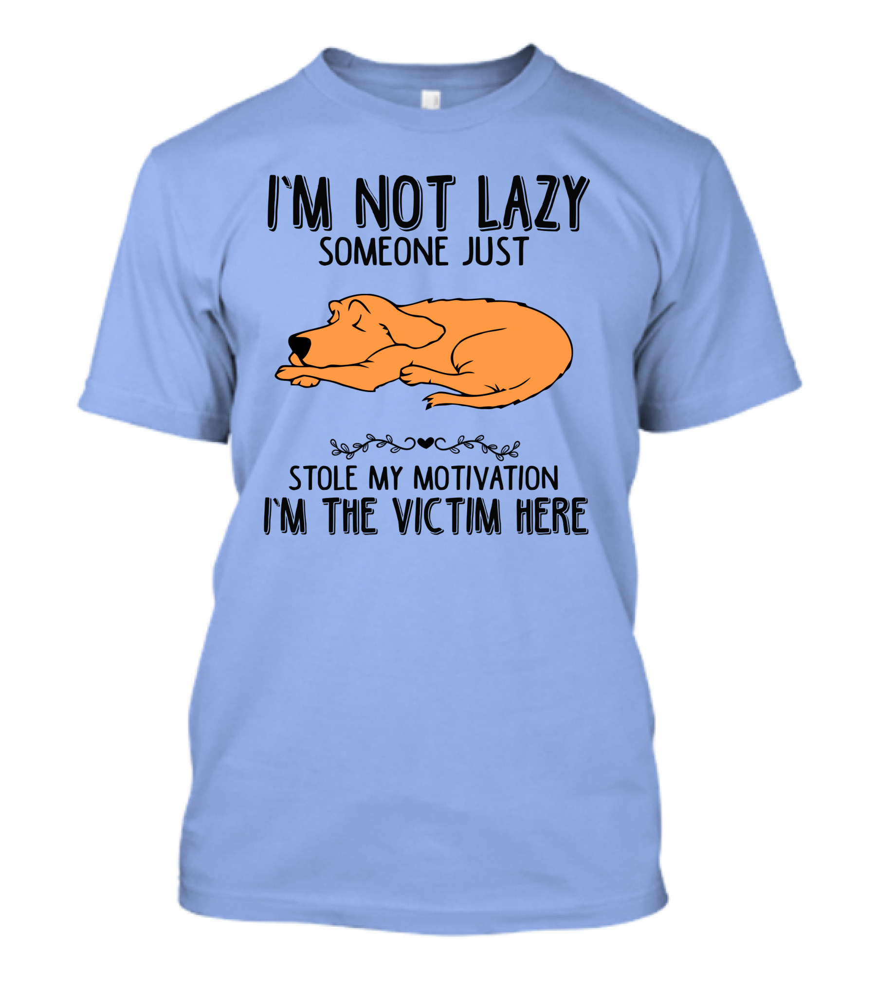 I'm Not Lazy Someone Just Stole My Motivation I'm The Victim Here Sleeping Dachshund T-Shirt