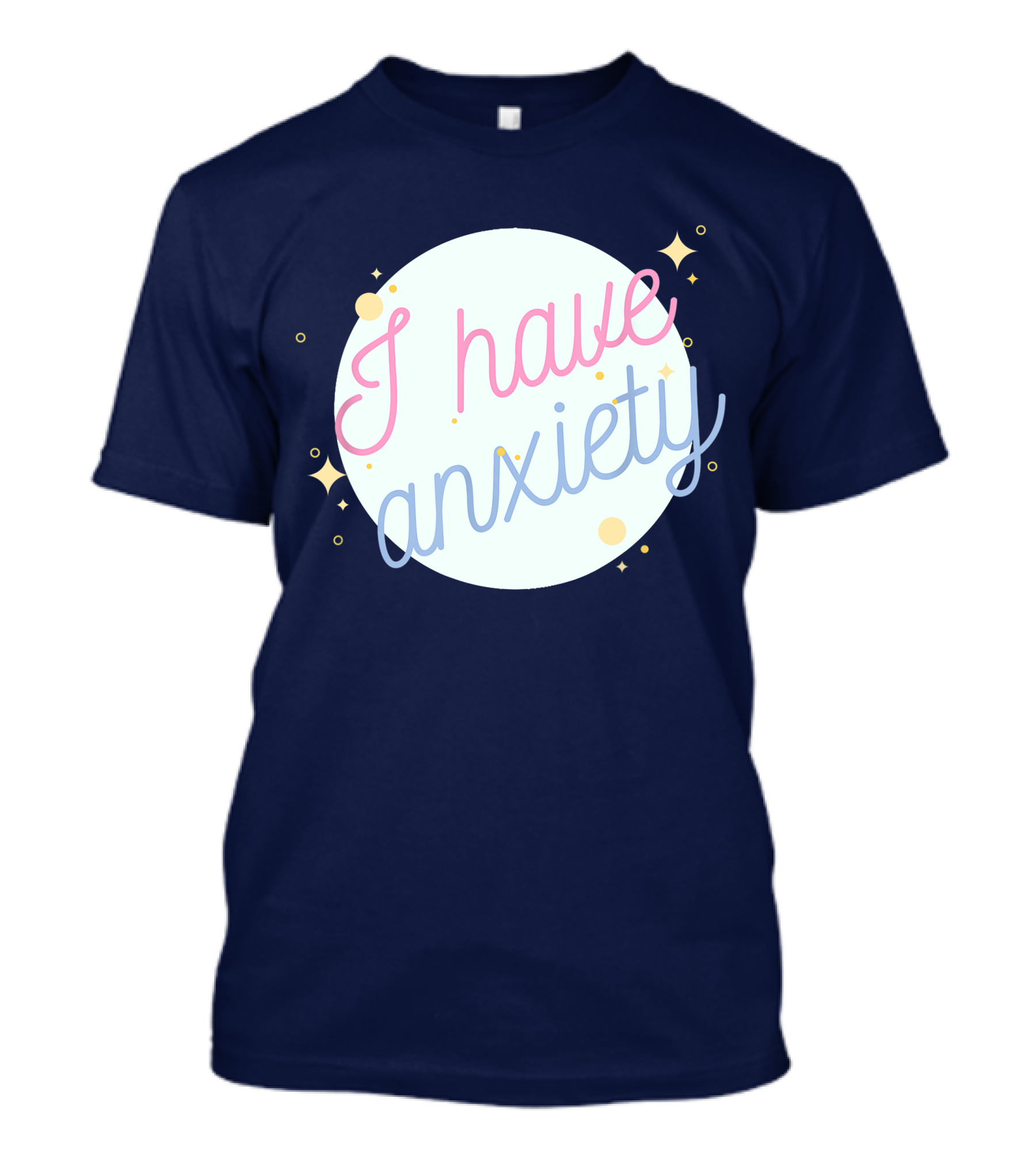 Black Aesthetic I Have Anxiety Pastel Stars And Moon T-Shirt