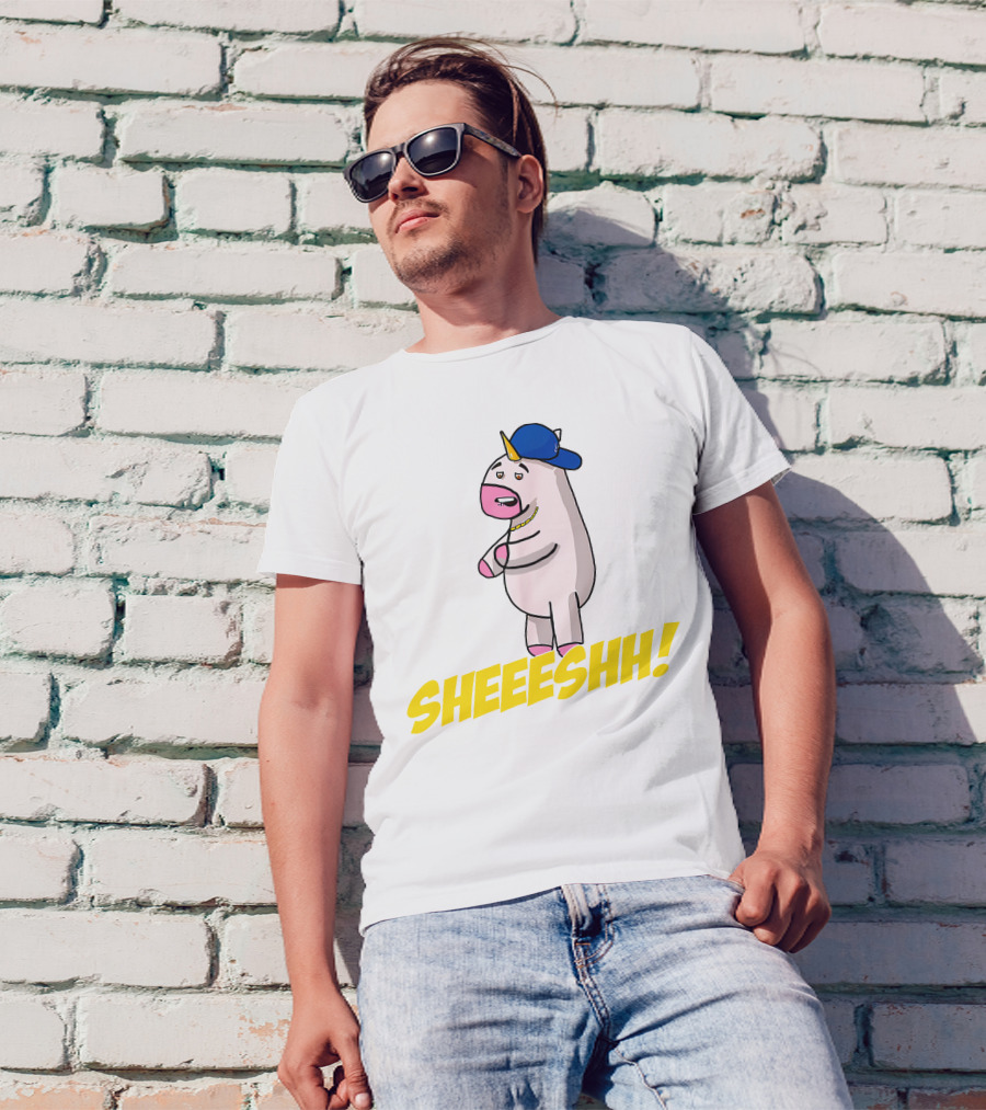 Sheeeshh Unicorn In Blue Hat Sport Grey T-Shirt