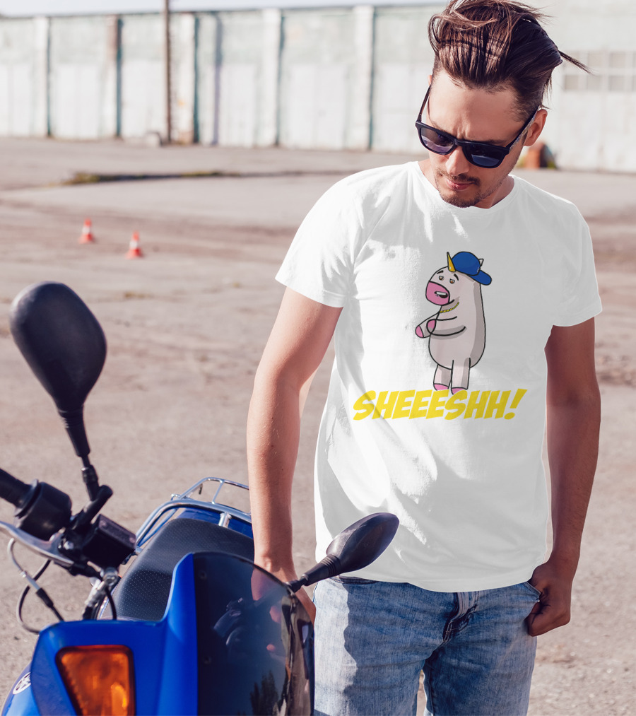 Sheeeshh Unicorn In Blue Hat Sport Grey T-Shirt