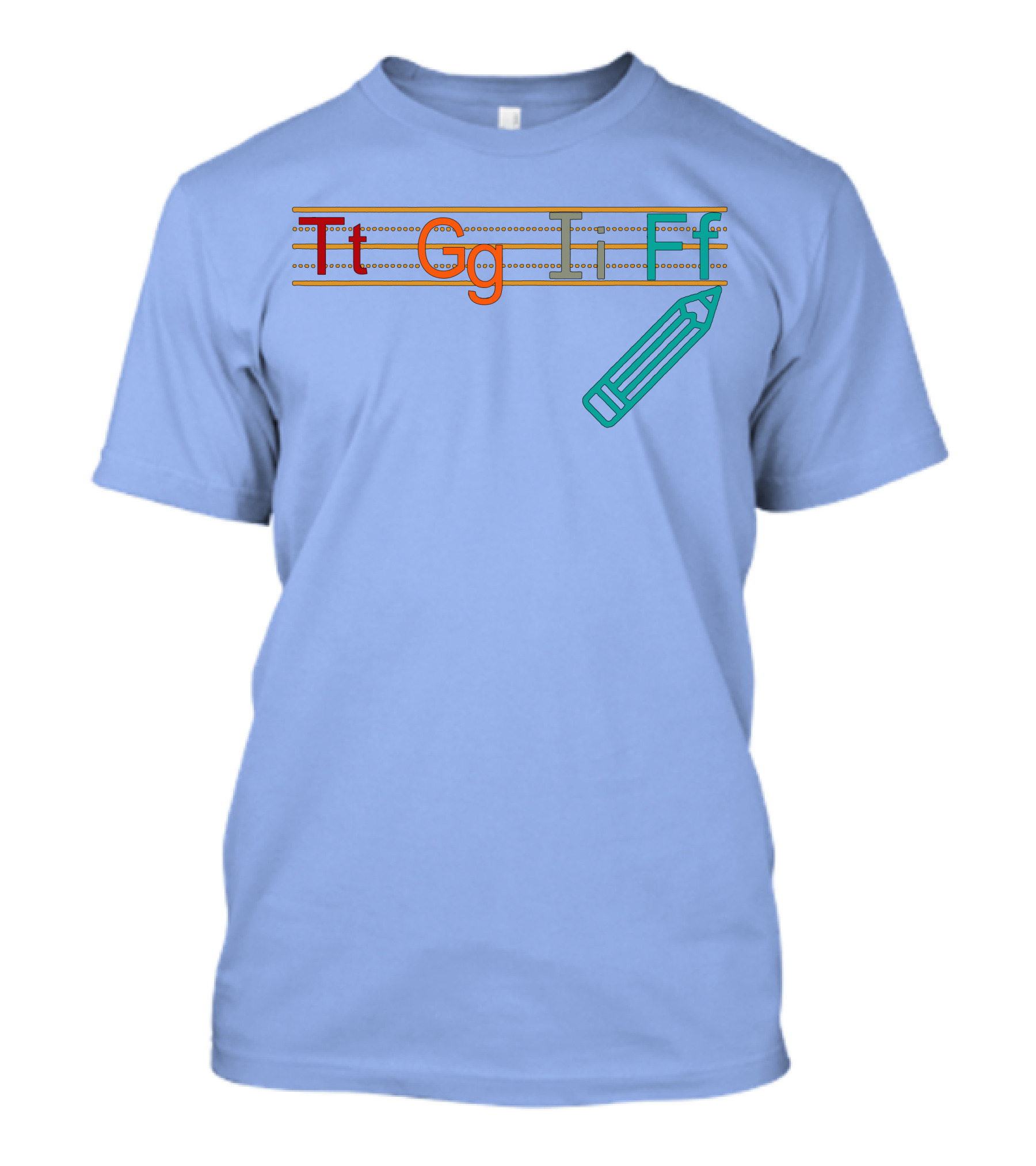 Azeala Vintage Tt Gg Ii Ff TGIF Funny Teachers Students Pencil T-Shirt